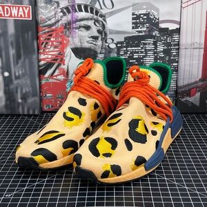 Adidas  NMD Hu Pharrell Animal Print Leopard Pulse Amber Mens Size 11 NEW